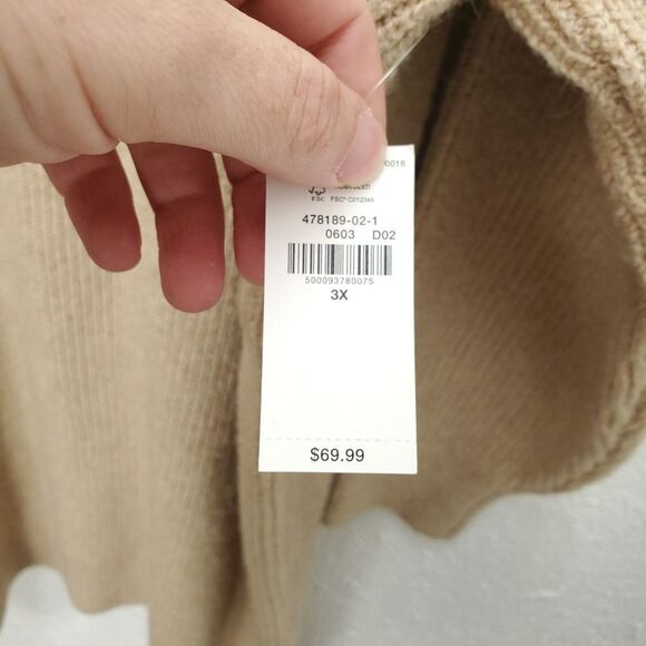 NWT Tan Mock Neck Quarter Zip Mini Sweater Shift Dress - Picture 12 of 13